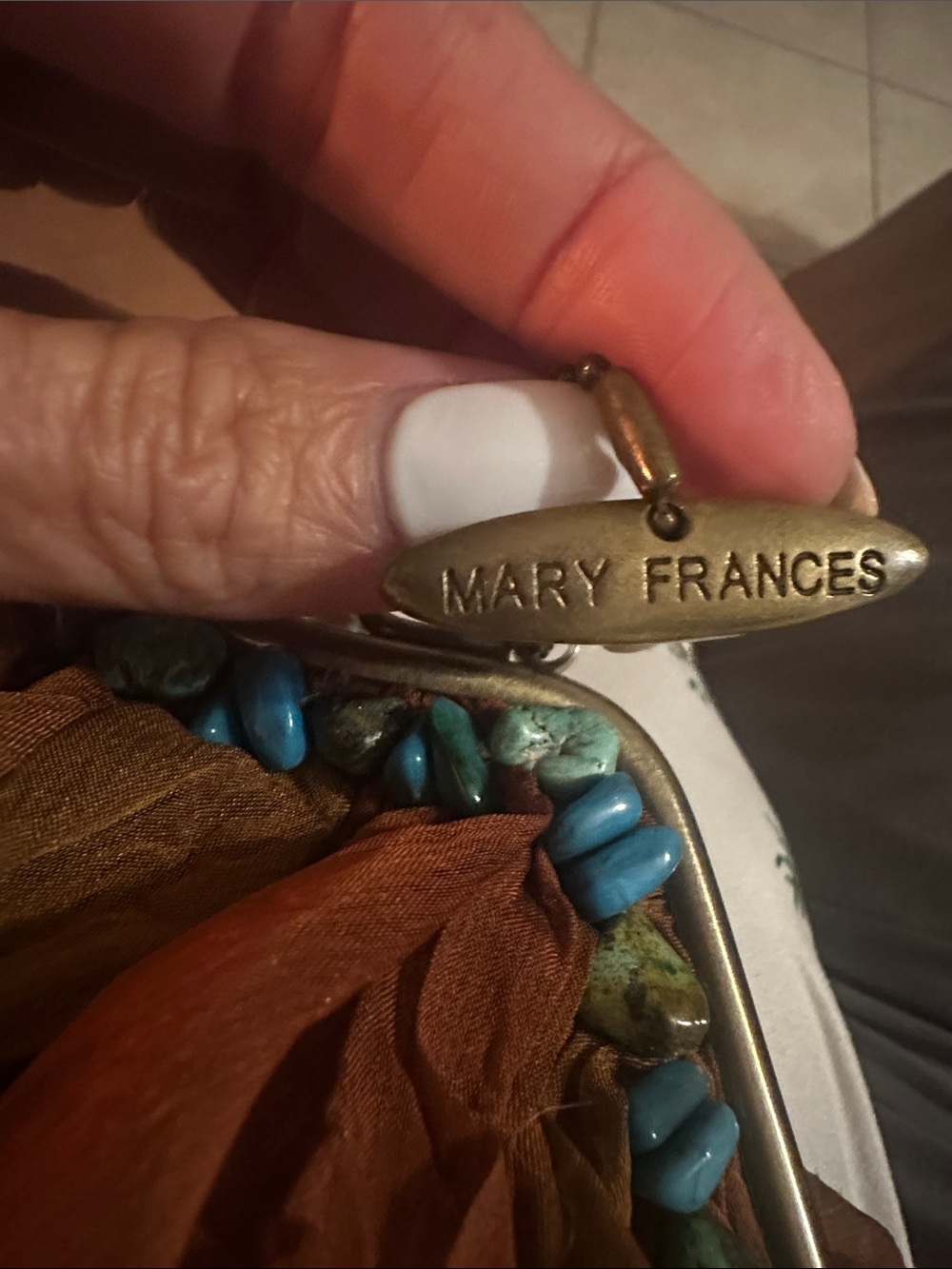 Mary Frances Pink Satin-Lined Evening Frame Bag - Picture 5 of 5